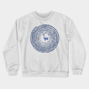 Blue Spiral with Flamingo Crewneck Sweatshirt